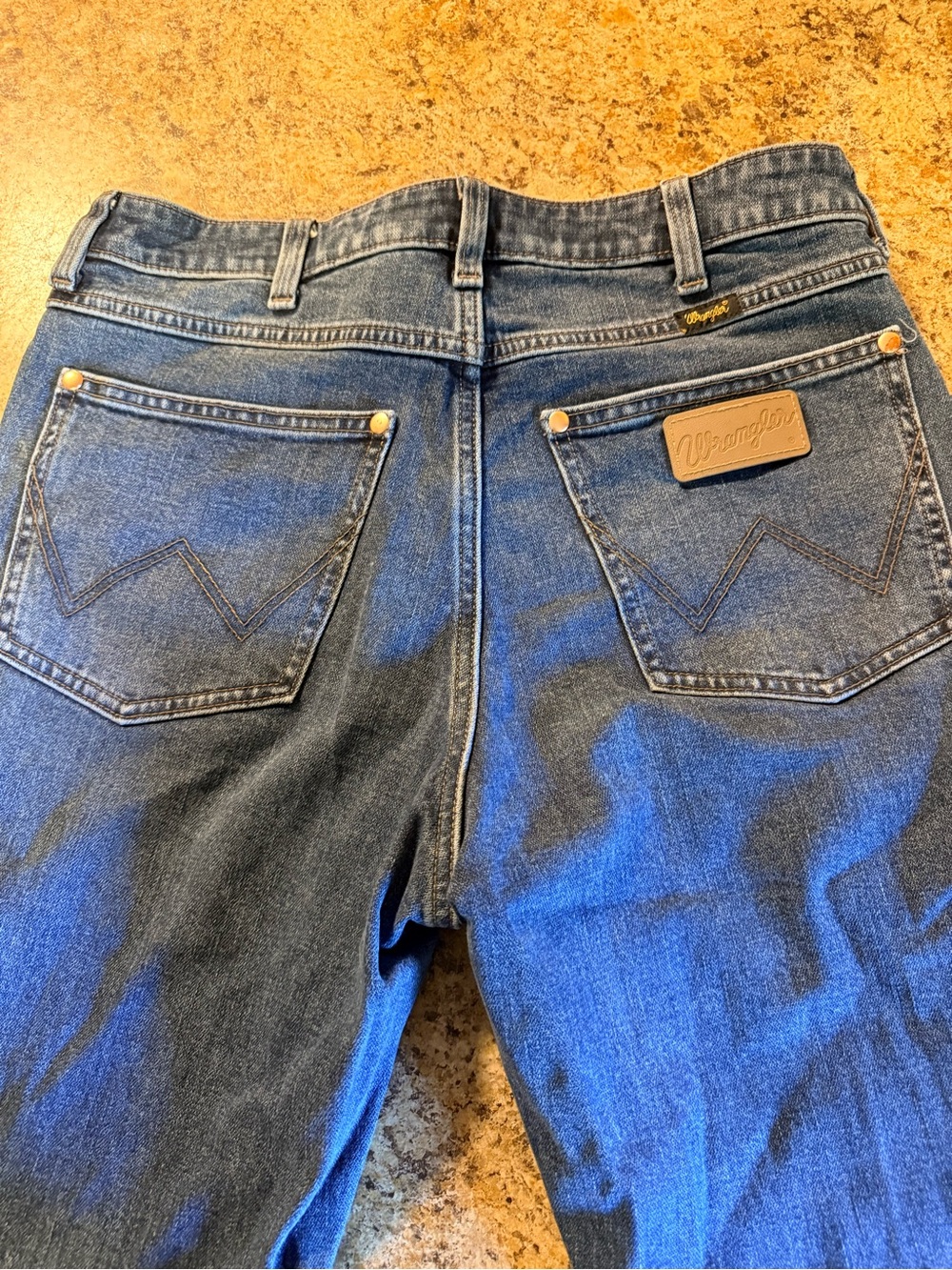 Wrangler woman’s  Dark Blue Denim Relaxed Jeans with Signature Patch